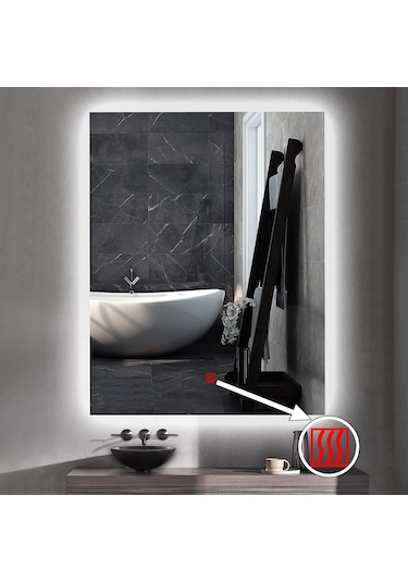 80x120 H Cm Buğu Çözücülü Ledli Banyo Aynası Şeffaf