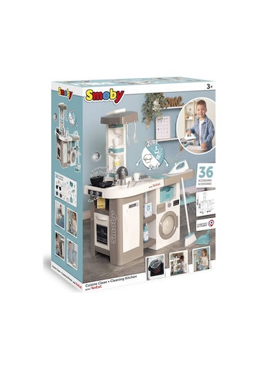 Smoby Tefal 2 in1 Sesli Çamaşır Makineli Mutfak Seti