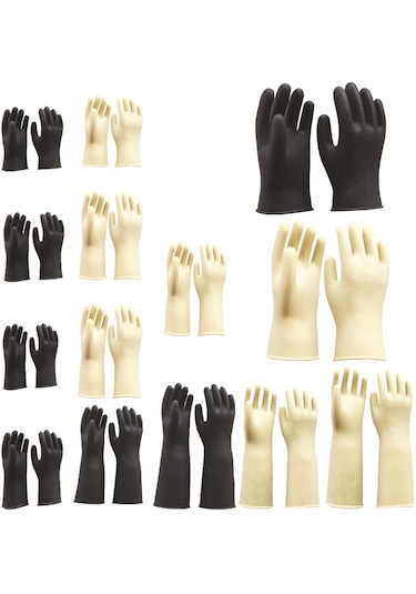 Homyl Uzun Sanayi Kauçuk Lateks Eldiven İş Siyah-31-cm