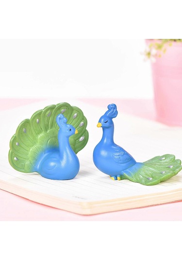Mini Tavus Kuşu Minyatür Figürleri Sevimli Tavus Kuşu Mikro Peyzaj Dekoru Masaüstü Süsü El Sanatları Peri Bahçesi Aksesuarları Ev Dekoru No 4