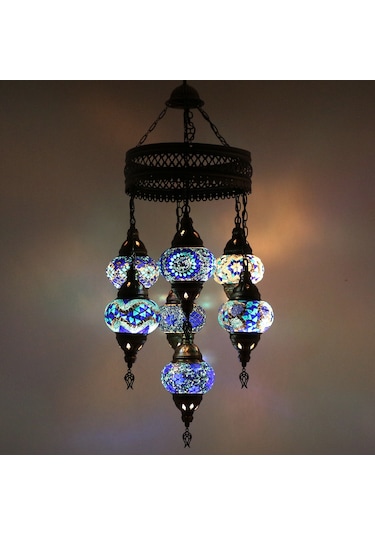 Dekoratif MOZAİK AVİZE ORTA BOY TAVAN LAMBASI