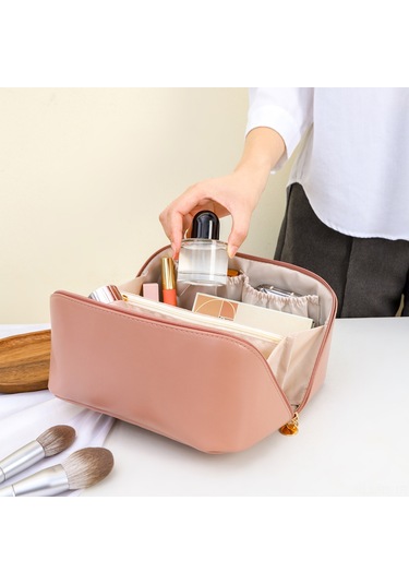 Reedark Büyük Kapasiteli Pu Deri Kozmetik Çantası - Pratik Ve Dayanıklı