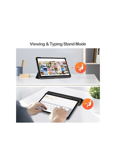 Samsung Galaxy Tab S9 Fe/s10 Fe 10.9inç Uyumlu Kılıf S Pen Kalem Bölmeli Smart Kapak