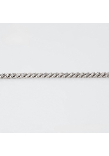 Platin Kaplama Klasik Gurmet Zincir Kolye / 55 Cm Silver