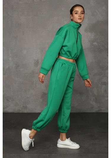 AYMERAVM - Penye 2'lİ Kadın Takım - BKL0320GA Yeşil