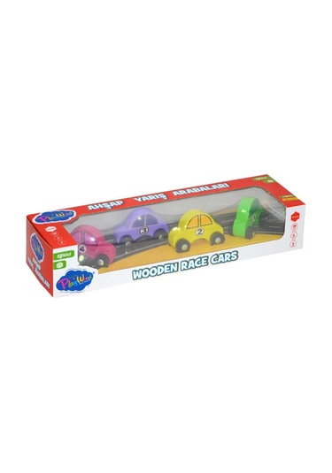 380-Ony Onyıl Playwood Ahşap    Yarış Arabası 4'Lü