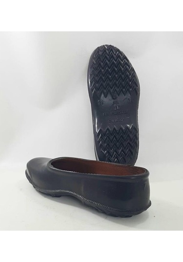 Ak Plastik Galoş Siyah Içi Astarlı Kadın Lastik Mest Ayakkabı