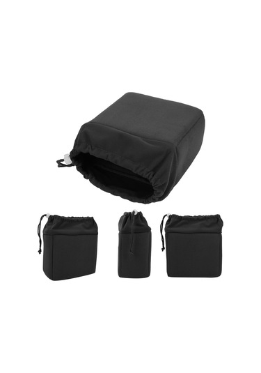 Vkemall Dslr Kamera Ve Objektif İç Çantası - Sert Çarpma Ve Toz Koruma, Su Geçirmez Nilon, Yumuşak Kadife, Çekmeceli Açılış Siyah