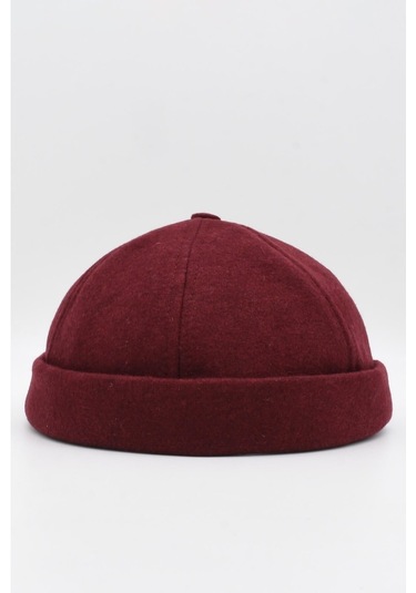 Kışlık Yeni Stil Yün Retro Hip-Hop Docker Şapka Bordo-Bordo-Standart