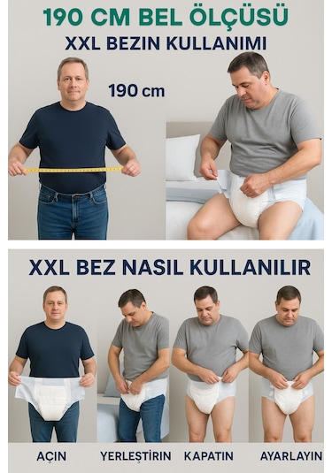 Bel Bantlı Hasta Bezi 2xl 20'li 3 Paket 2XL