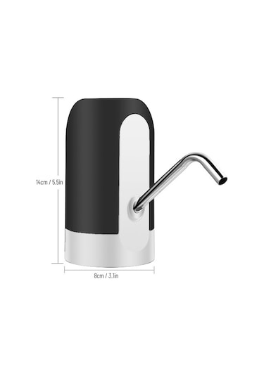 Leezsing Otomatik Elektrikli Su Pompası Galon Su Sebili Şarj Edilebilir Evrensel Gürültüsüz Su Isıtıcısı Pompası Usb Kablosu Siyah