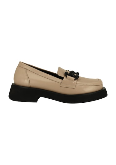 Albini 2610953 Hakiki Deri Kadın Loafer Ayakkabı Bej