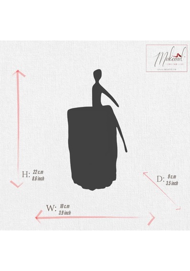 Modern Altın Soyut Oturan Figür Heykeli Beyaz Mermer Taban Üzerin