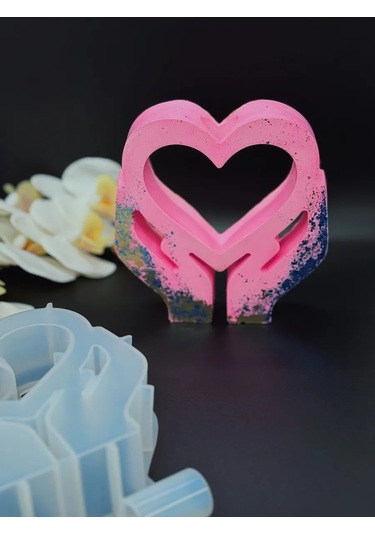 Galinacandles Kalp Şeklinde Vazo Silikon Kalıp Alçı İçin 304551684