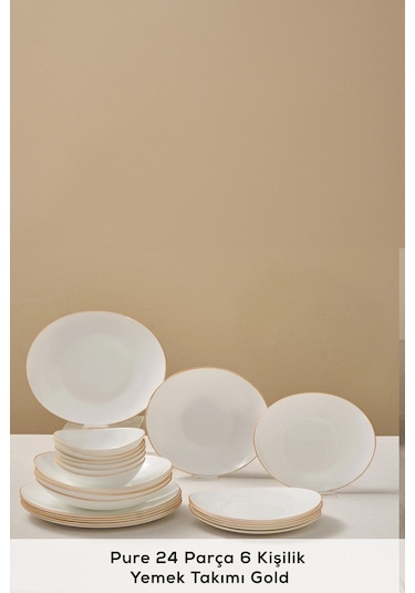 Karaca  Pure 24 Parça 6 Kişilik Yemek Takımı Gold
