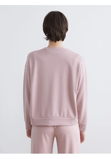 Lc Waikiki Pembe Bisiklet Yaka Soft Touch Kadın Sweatshirt