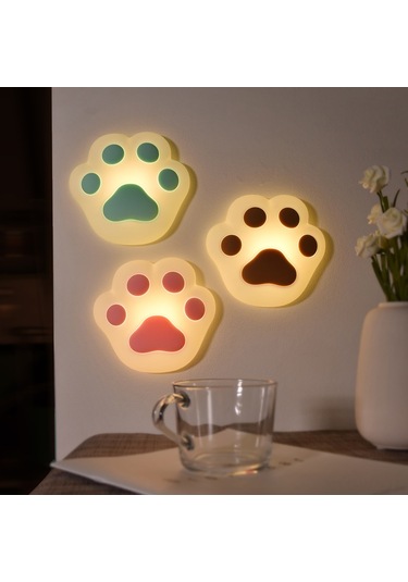 Wezone Pembe Kedi Ayak İçi Silikon Gece Lambası - Usb Şarjlı, Mıknatıslı, Odalar İçin Uyku Arkadaşı, 0.45w, Çocuk Hediyesi Diğer