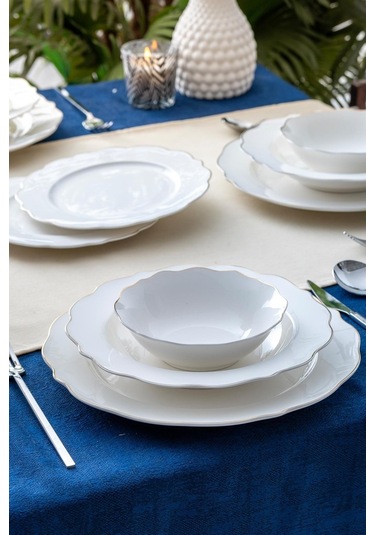 Acar Stream Gold Porselen 24 Prç.yemek Takımı