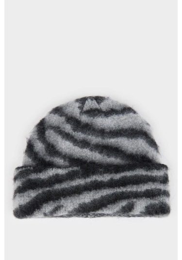 Defacto Kadın Desenli Bere F3161ax25wngr3 Gri-gr3