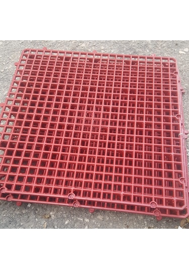 Kümes Yer Izgara 50x50 Kırmızı 1 Metre Kare 4 Adet