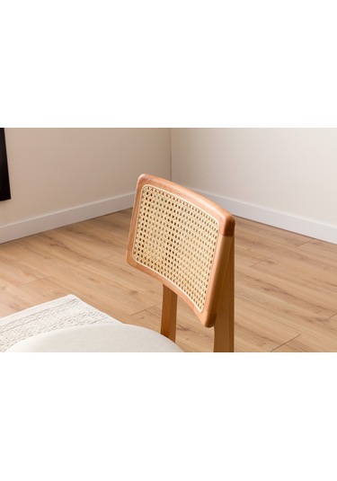 Zeus Bambu Hasırlı Ahşap Bohem Sandalye Natürel