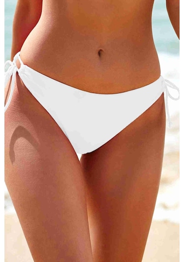 Angelsin Özel Tasarım Bağlamalı Bikini Altı Beyaz 001