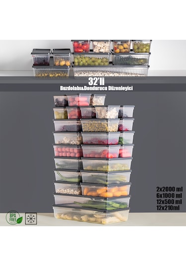 Porsima 2014 32'li Buzluk Buzdolabı Düzenleyici Saklama Kabı Antr