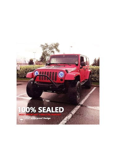 Yaozixa 7 İnç Araba/motosiklet Led Farı H4 Bağlantı 180w 18000lm 3 Renk Beyaz/sarı/mavi Ip67 50000 Saat Omur C0072 Tek Adet