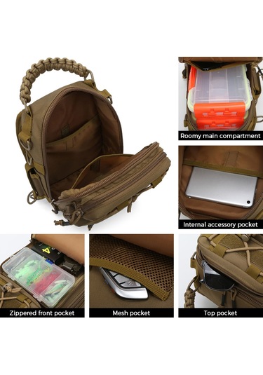 Xindoker Outdoor Çok Amaçlı Loya Çanta - Tek Omuzlu/çapraz Taşınabilir, Oxford Kumaş, Koyu Renk, Balıkçılık Malzemeleri İçin Tasarlanmıştır