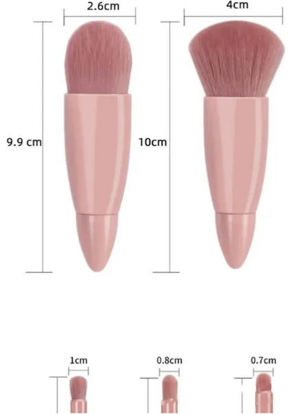 Taşınabilir Aynalı 5'li Makyaj Fırça Seti