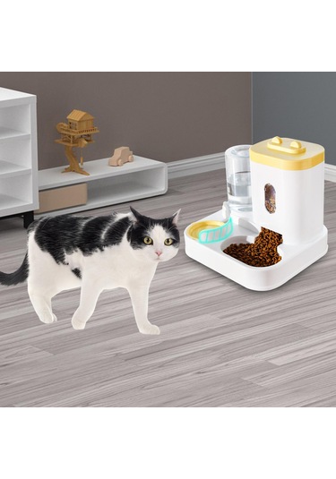 Homyl Tavşanlar Için 2'si 1 Arada Otomatik Pet Suluk Sarı