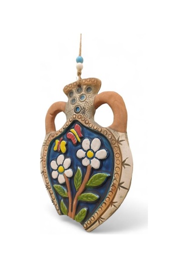 Seramik Amfora Dekoratif El İşi Duvar Süsü Nazarlık Küp