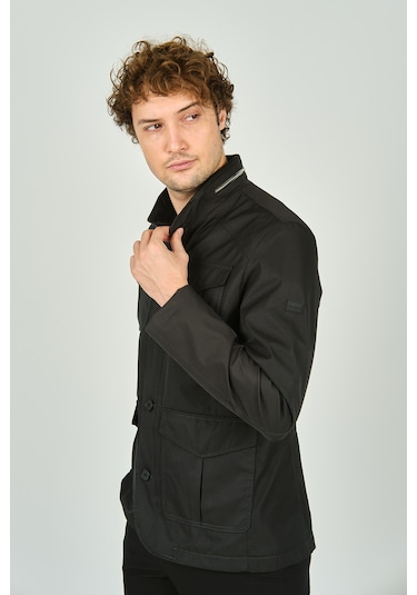 Daynax Erkek Cep Detaylı Dik Yaka Uzun Mont 7000 Yeşil Yeşil