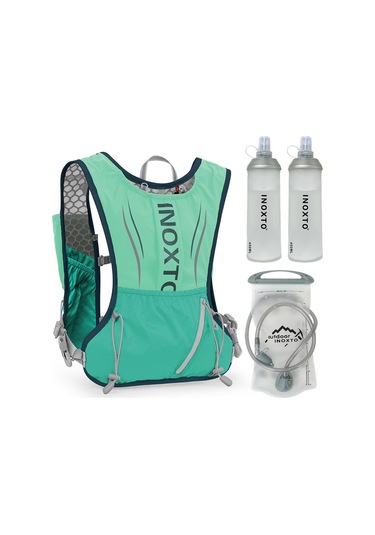 Inoxto 5l Hidrasyon Yeleği Sırt Çantası Su Koşu Yeleği Paketi, Yeşil