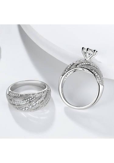 Women Vintage Diamond Wedding Ring, Size:8 Çok Renkli