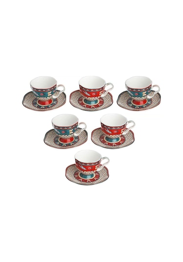 Lucky Art Liora Bone 6 Lı Kahve Fıncanı Setı Çok Renkli