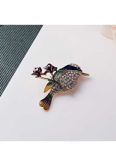 Kuş Model Yaka İğnesi Çok Renkli