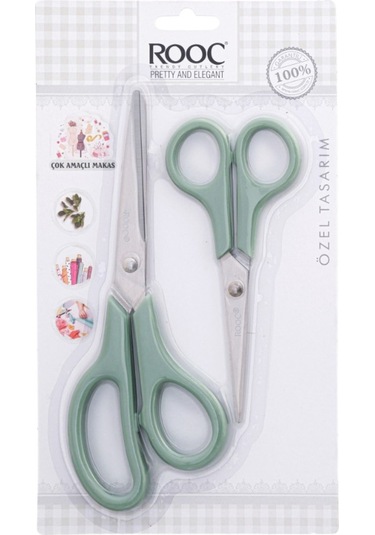 Makri Home 2'li Çok Amaçlı Makas Seti Küçük Boy Yeşil, 14.5 Cm