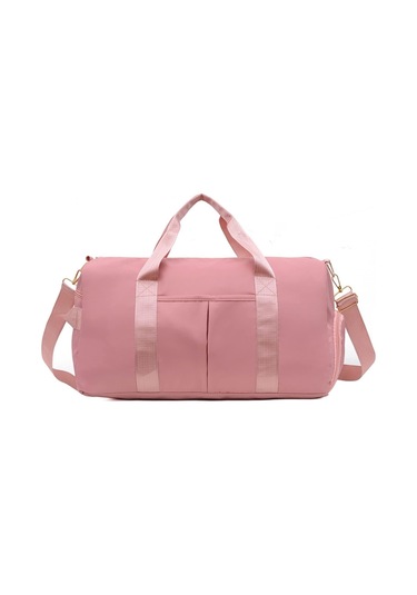 Spor Çantası Kadın Spor Spor Çantaları Açık Hava Su Geçirmez Naylon Erkek Kadın Eğitim Fitness Seyahat Çantası Yoga Matı Spor Çantası Ayakkabı Bölmeli Pembe