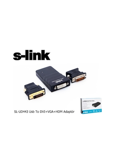 S-Link Sl-Ud443 Usb2.0/Usb3.0 To Dvı+Vga+Hdmı Görüntü Çevirici