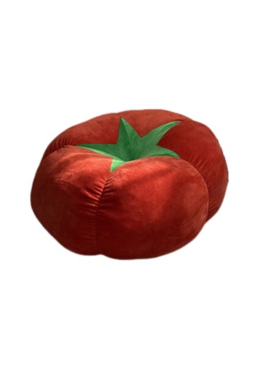 Tenfowee Domates Şekilli Yumuşak Oturma Yastığı - Kalın Döşemeli, Rahat Şilte Ve Puf Kırmızı