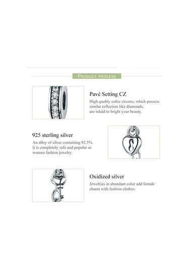 Fastbuy S925 Ayar Gümüş Kalp Kolye, Emniyet Zinciri, Çok Renkli Modeller Çok Renkli