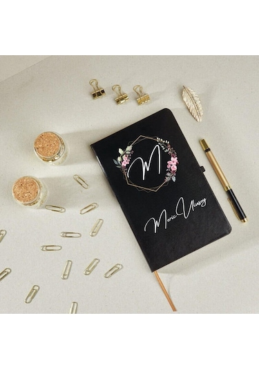 Kişiye Özel Çiçek Çerçeve Tasarımlı  Defter