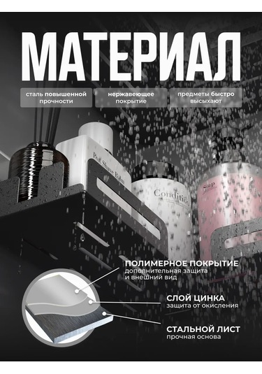 Flybuy Dilimsiz Siyah Köşe Banyo Rafları 242517397 Siyah Mat Siyah