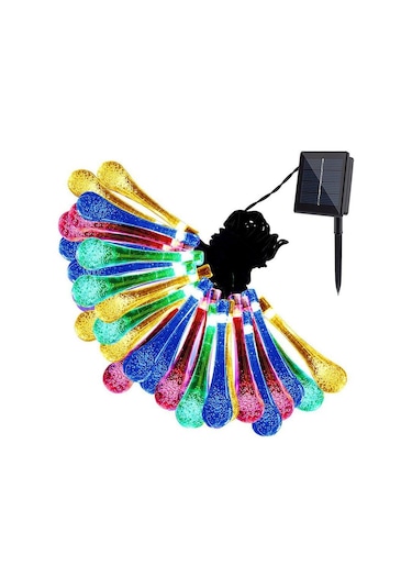 Sge Teknoloji Güneş Enerjili Su Damlası 30 Led Rgb Çok Renkli Sol