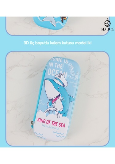 Büyük Kapasiteli İlkokul Ve Ortaokul Çok Katmanlı Çizgi Film Kalem Kutusu MAvi