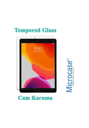 Microcase Apple Uyumlu iPad 7.Nesil 10.2 İnch Tempered Glass Cam Koruma