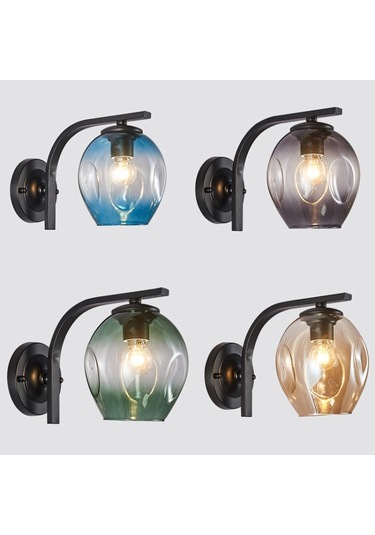 Led Duvar Lambası Altın Mavi Gri Altın