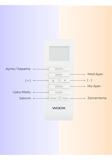 Woox FDPH26-2029ZR5 9000 BTU Taşınabilir Mobil Klima