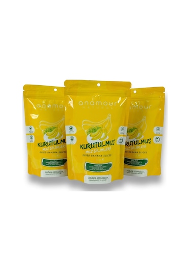 Anamour Natural Muz Kurusu Cips Muz Şeker İlavesiz 3 x 25 G